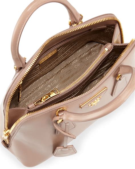 Prada Saffiano Vernice Mini Promenade Bag, Blush (Cammeo)